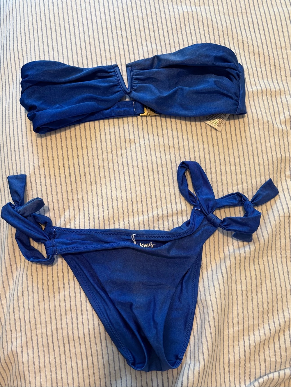 Kulani Kinis Royal Blue Bandeau Tie-Side Bikini